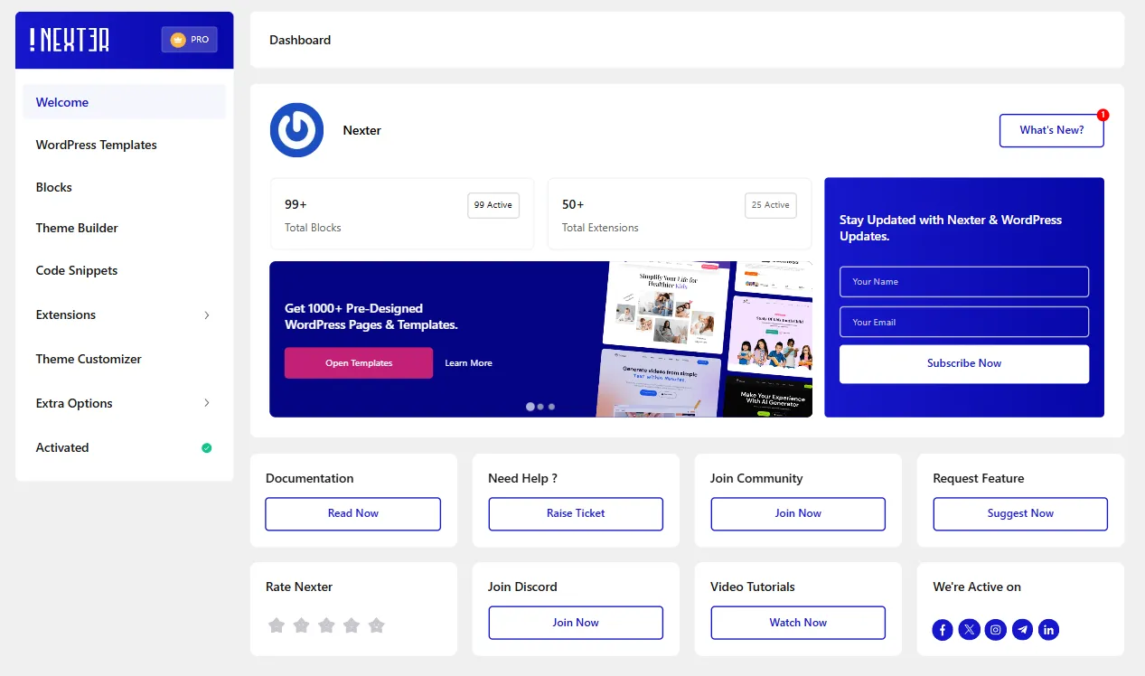 2025 With Nexter: How We Simplified WordPress Website Building 1 Unified Nexter Dashboard 1