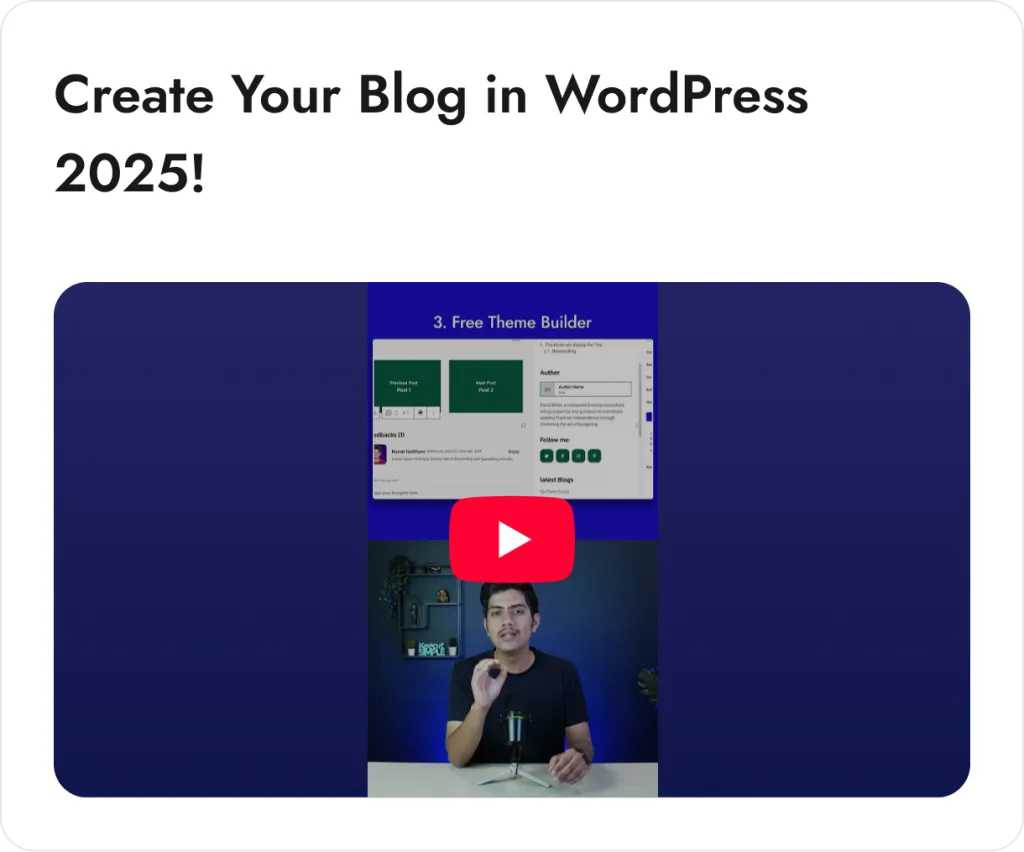 create youir blog in wordpress 2025