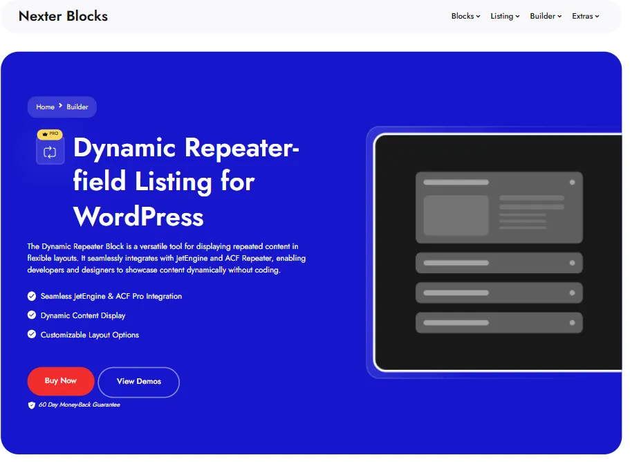 2025 With Nexter: How We Simplified WordPress Website Building 6 dynamic repeater block