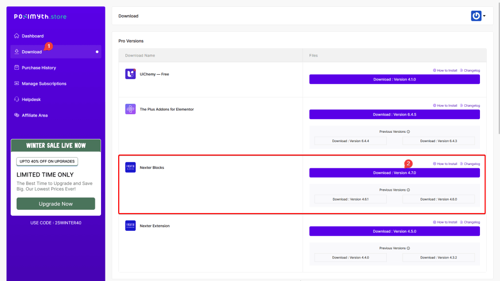 nexter blocks download store version