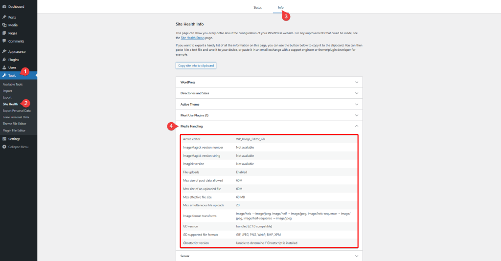 site health media handling