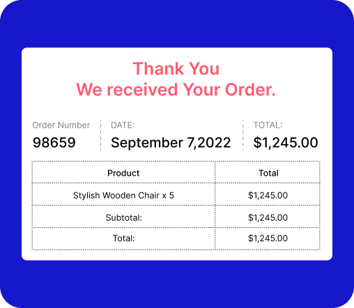 Thank You Order Details