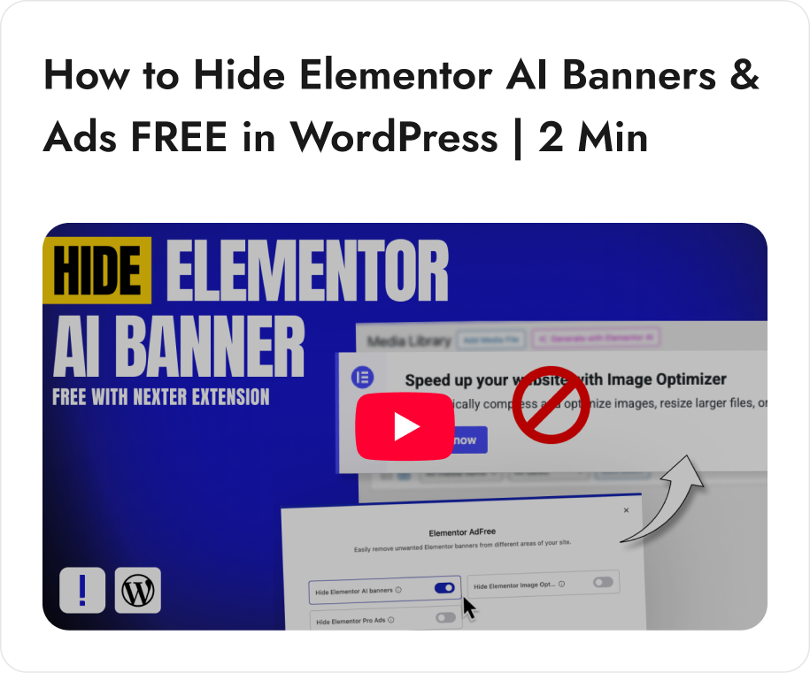 hide elementor ai banner