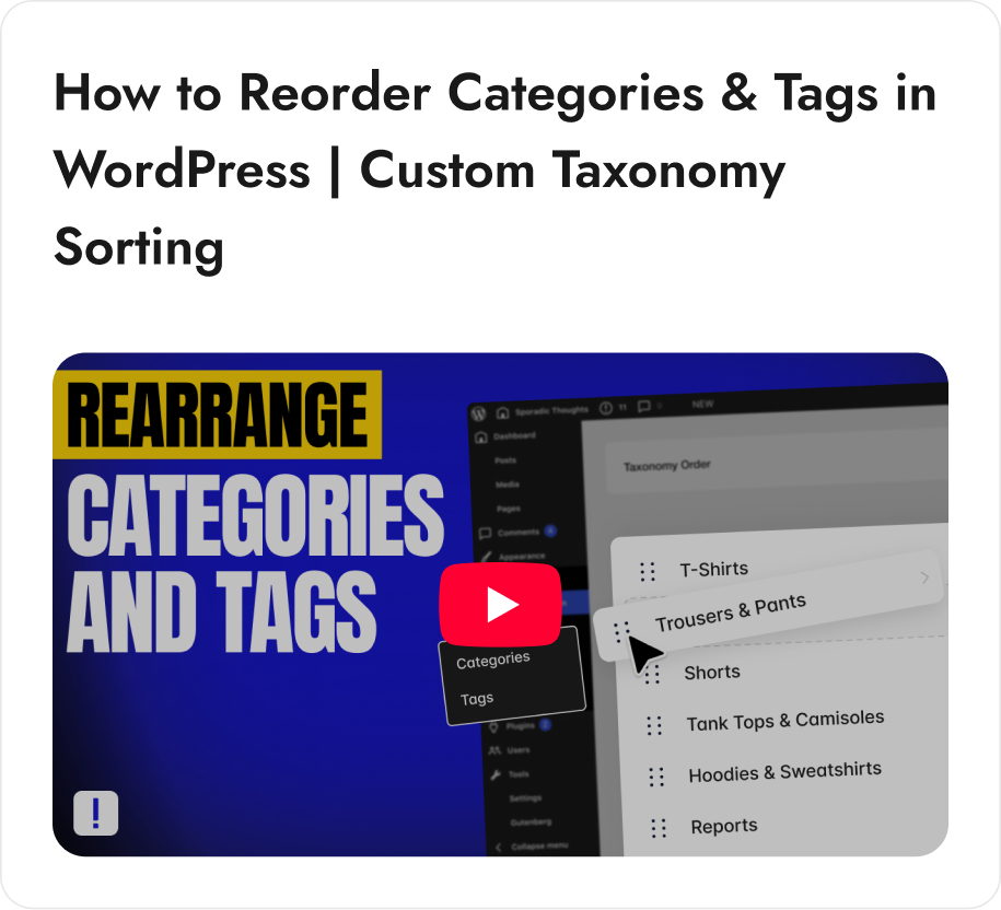 rearrange category and tag