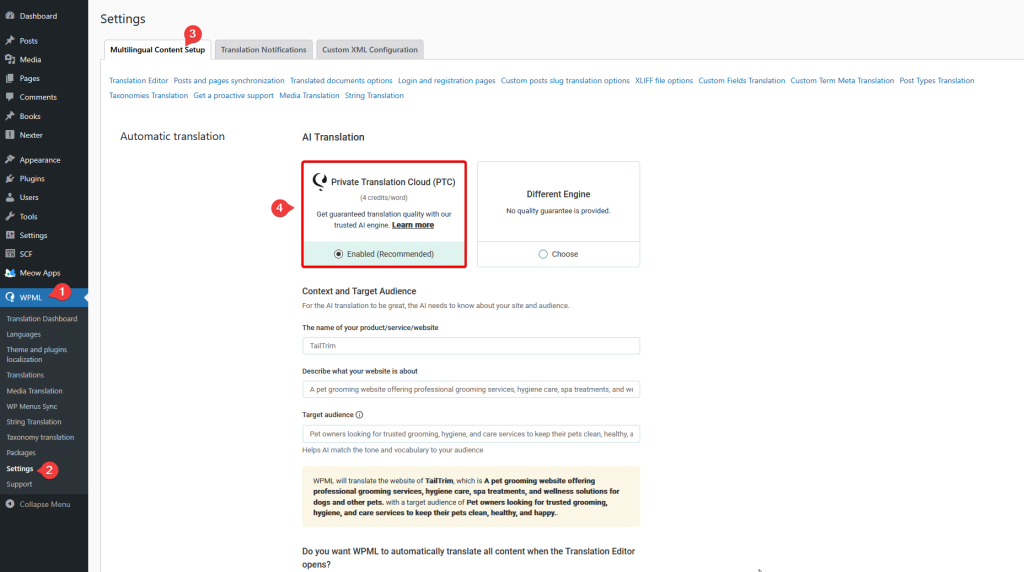 How to Use WPML to Translate Nexter Blocks? 10 wpml settings translation