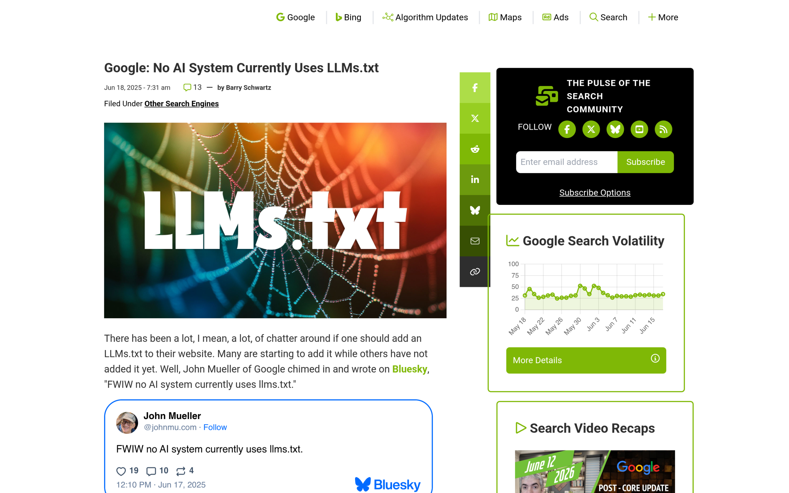 Does Google's OKF Matter for WordPress SEO? An Honest 2026 Take Industry coverage confirming Google says no AI system currently uses llms.txt