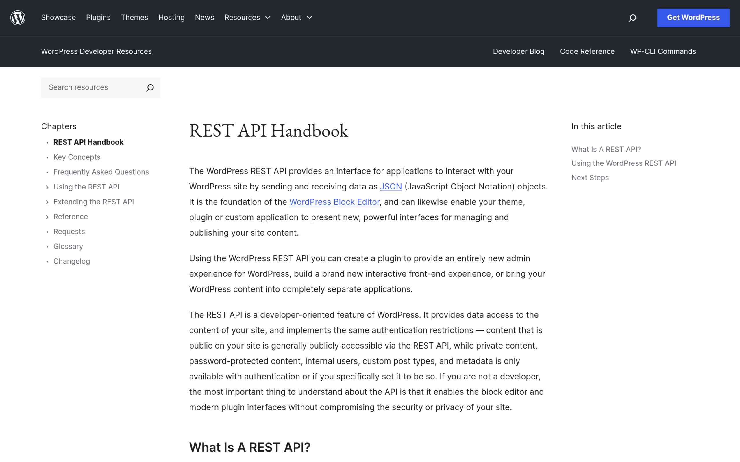 Headless CMS and WordPress: What It Means for Getting Cited by AI in 2026 WordPress REST API developer handbook page