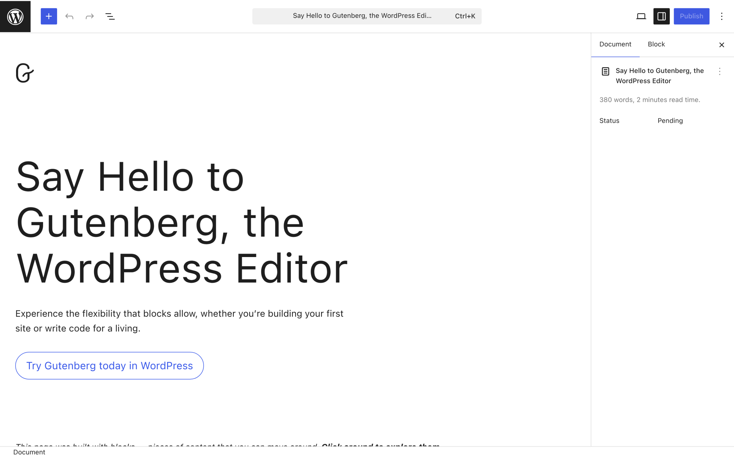 Gutenberg vs Elementor in 2026: An Honest Block-Builder Comparison WordPress Gutenberg block editor project page