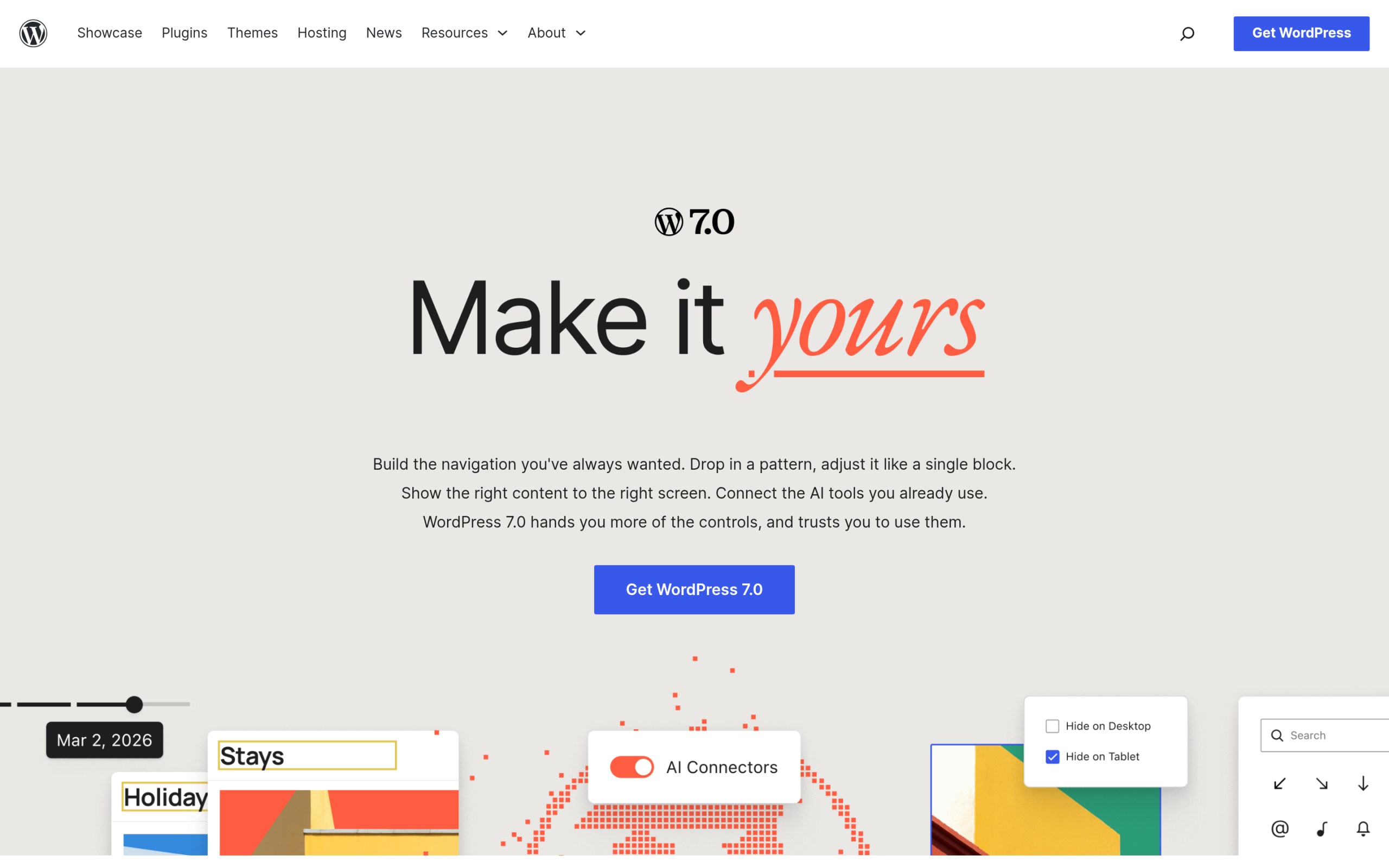 WordPress 7.0: What's Actually Changing for Block Builders (2026) WordPress 7.0 feature showcase including the AI Client and Connector hub