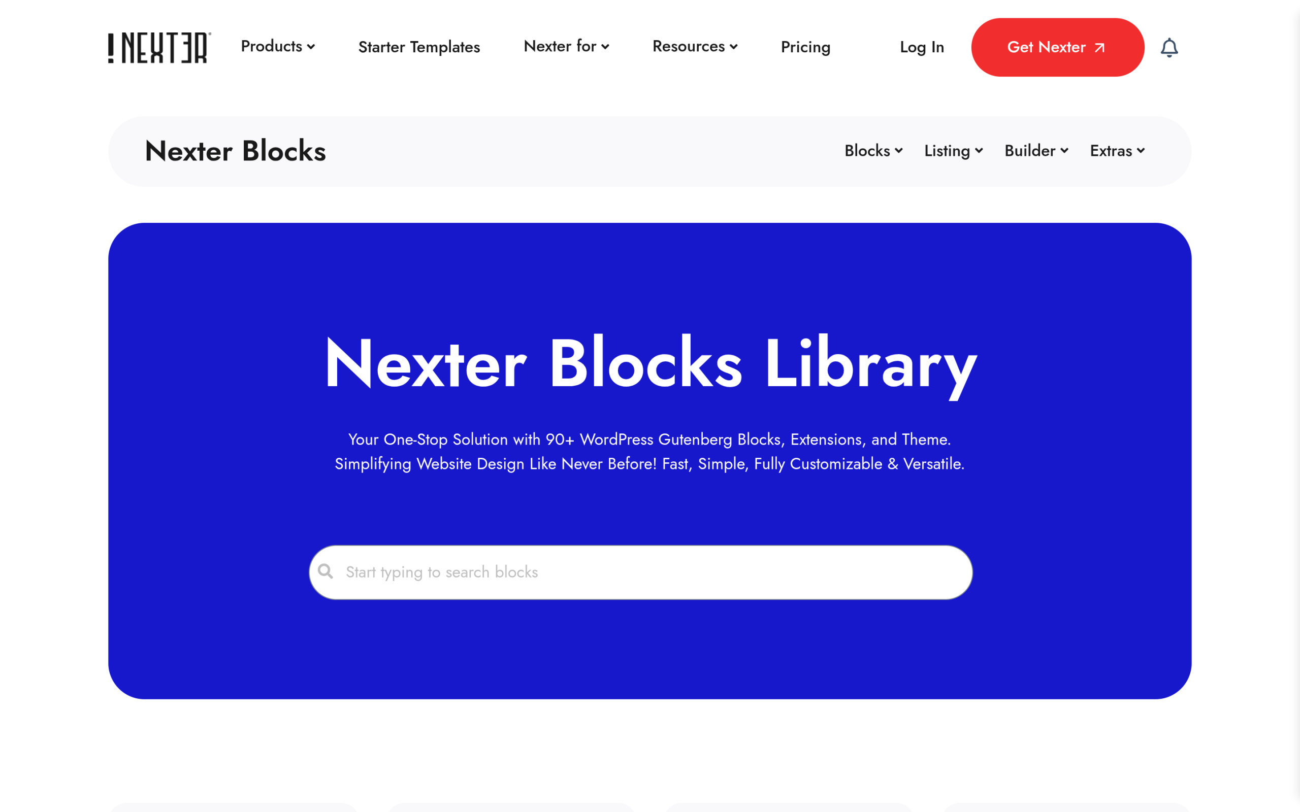 Nexter Blocks 90 plus Gutenberg blocks library for WordPress