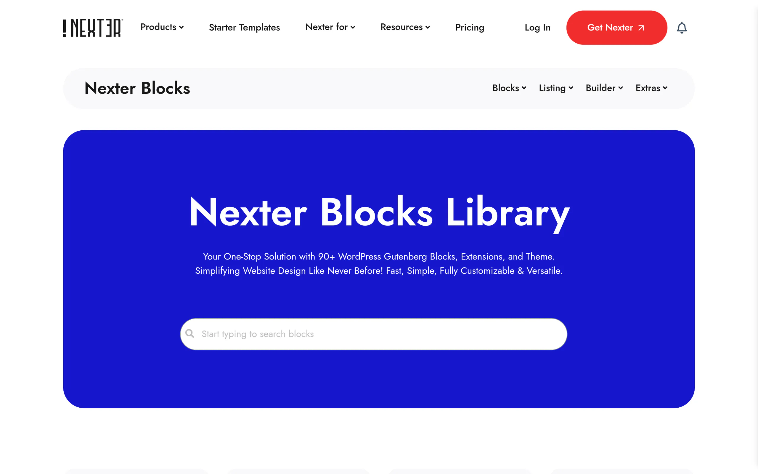 Nexter Blocks 90 plus Gutenberg blocks library for WordPress