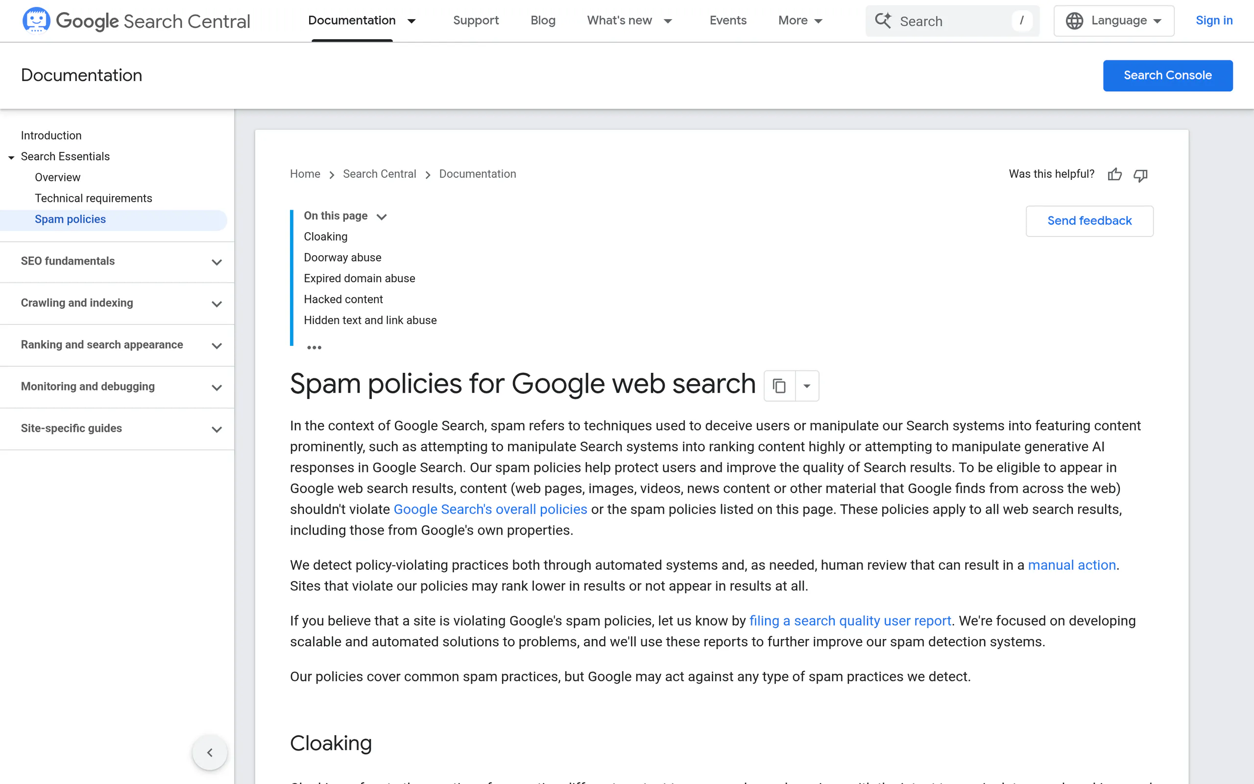 Google Search scaled content abuse spam policy definition