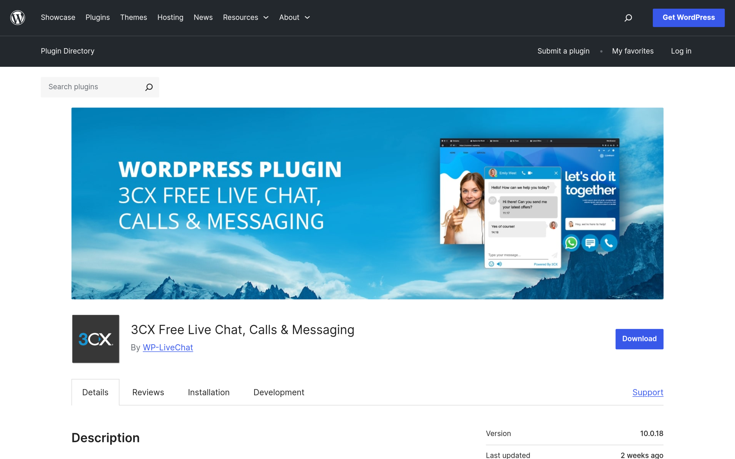 3CX Free Live Chat, Calls and Messaging plugin on WordPress.org