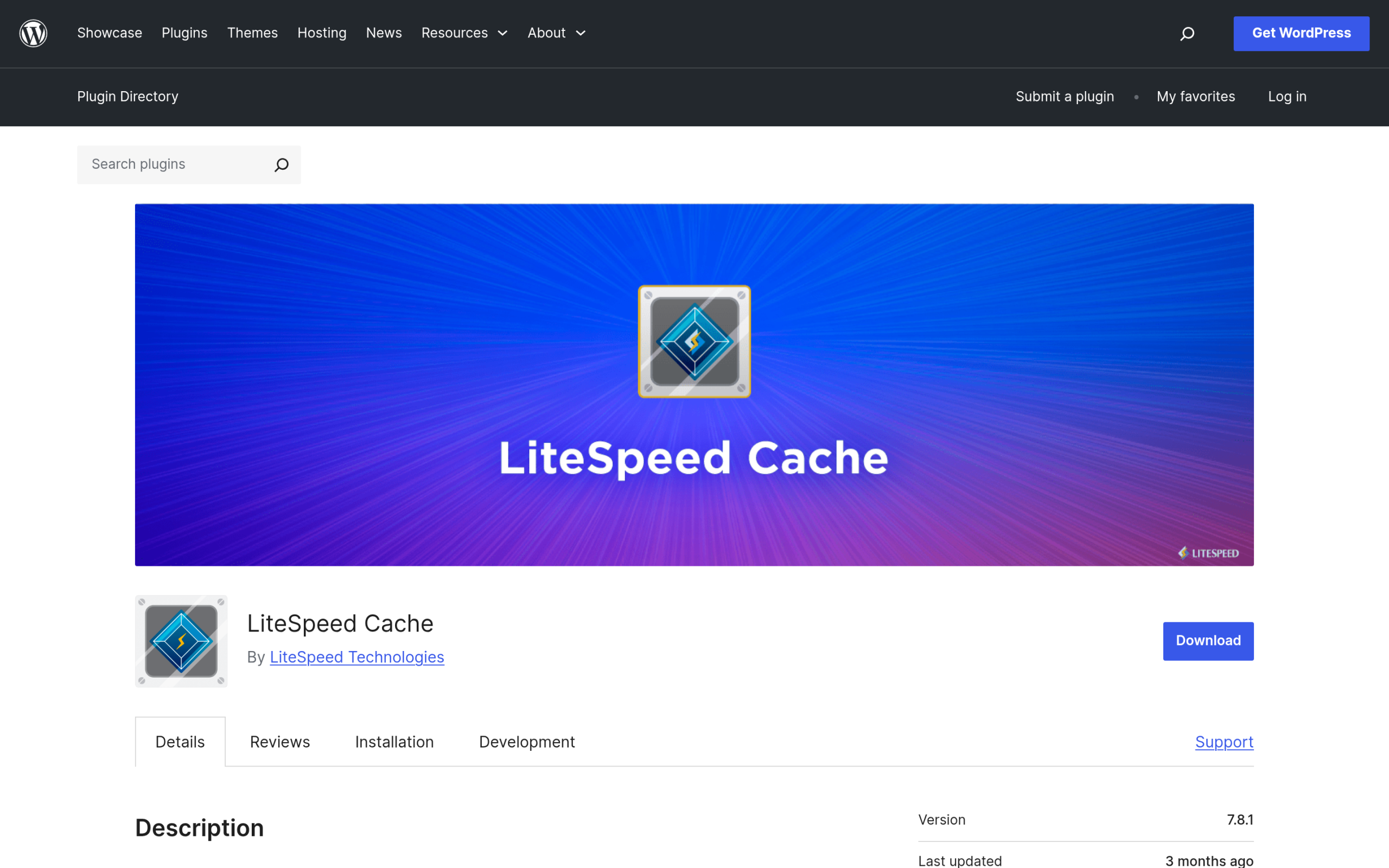 LiteSpeed Cache plugin on WordPress.org, with Toolbox purge options