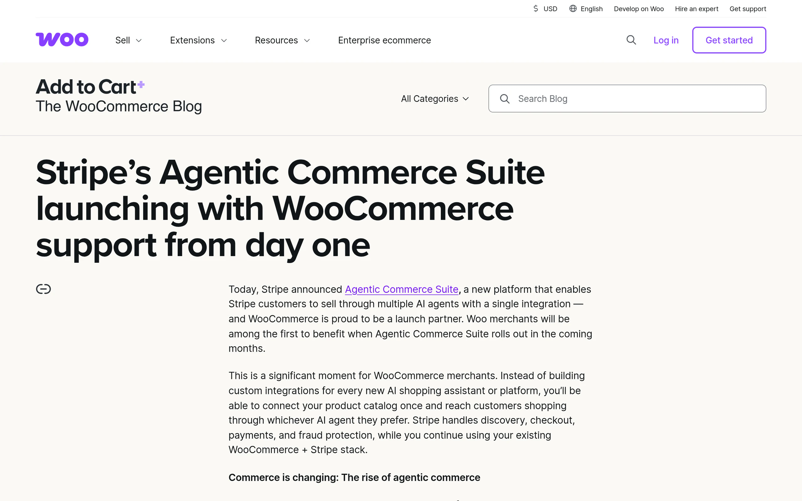 Stripe Agentic Commerce Suite for WooCommerce announcement