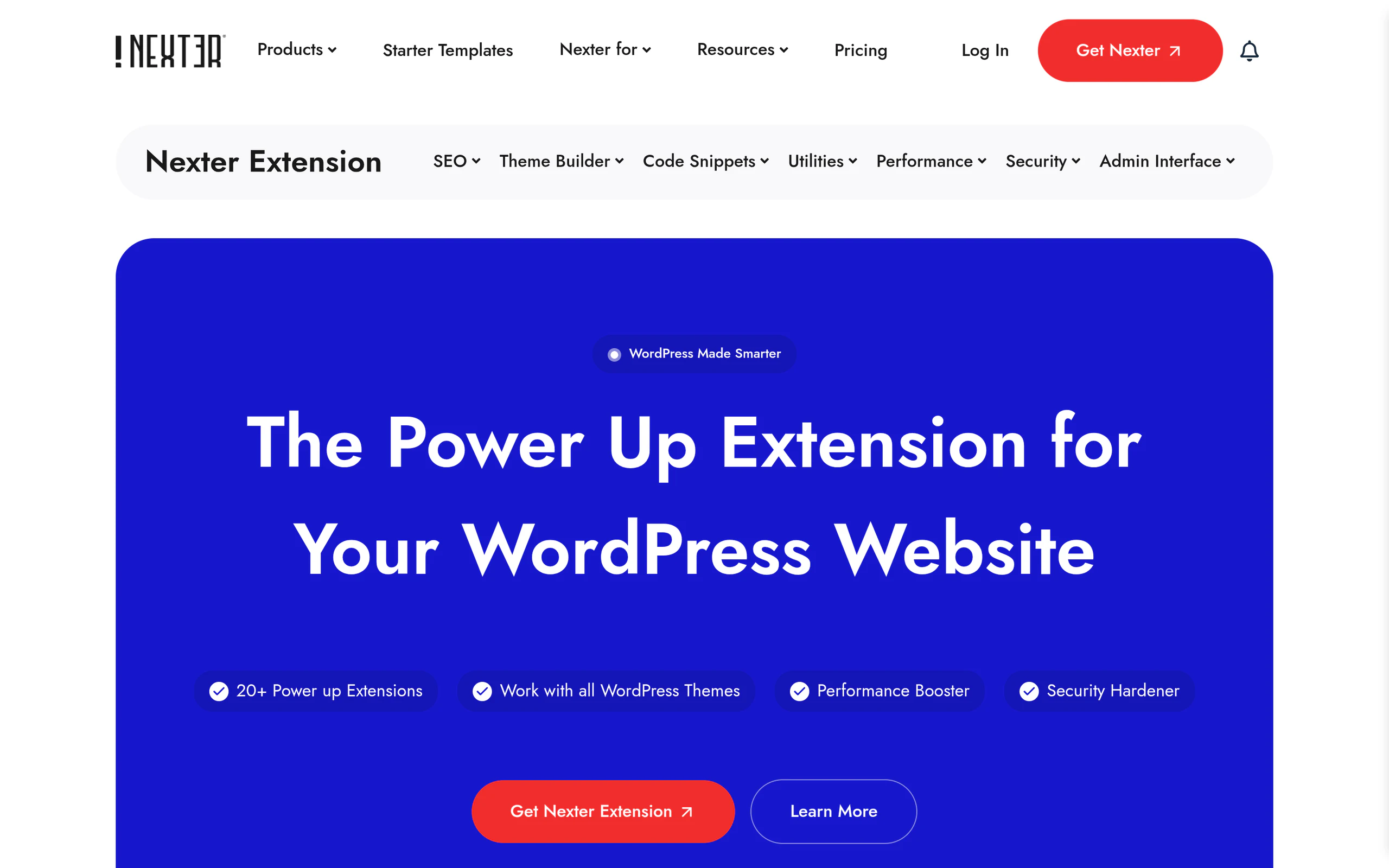 Nexter Extension security and AI abilities features page