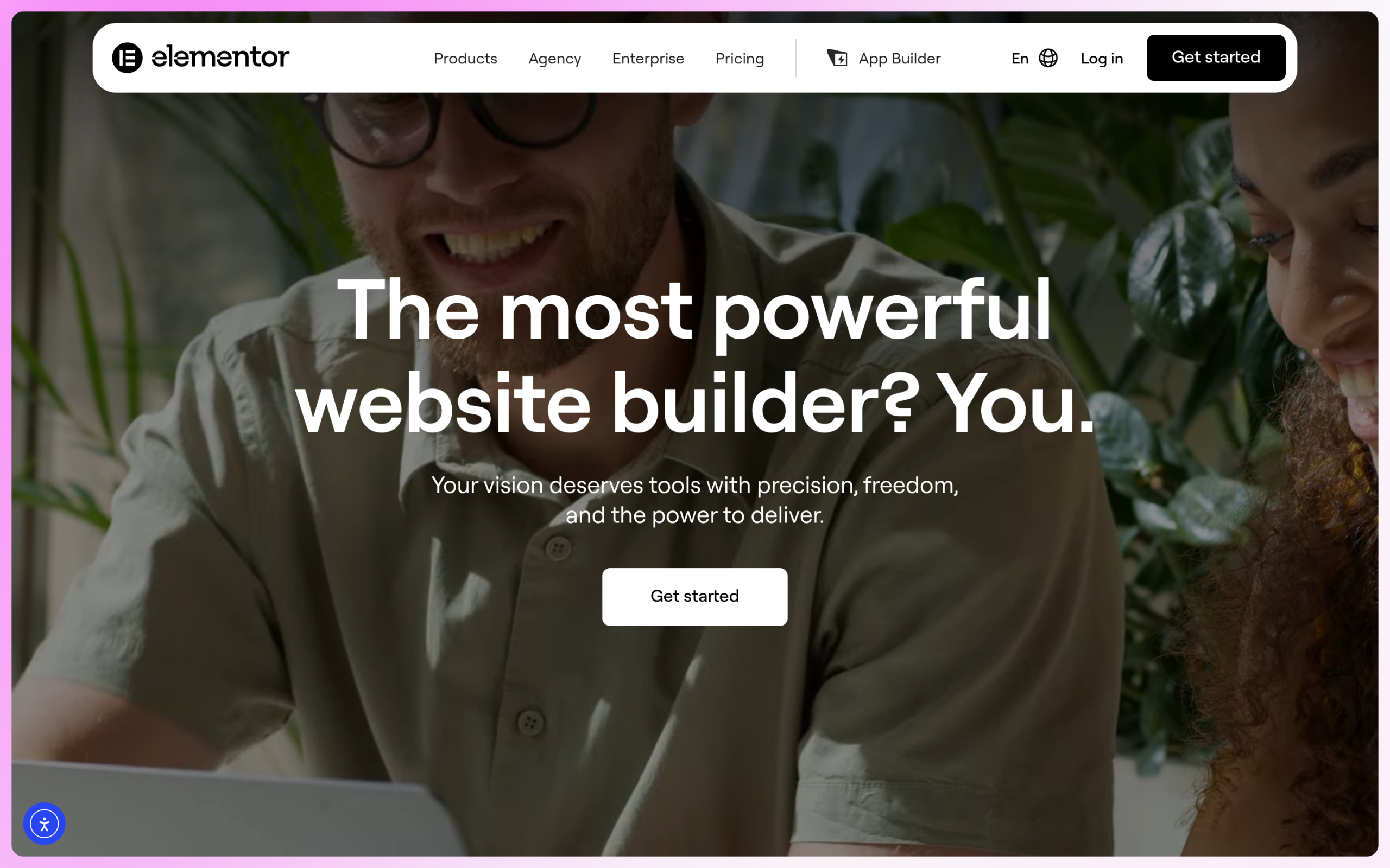 Elementor page builder homepage