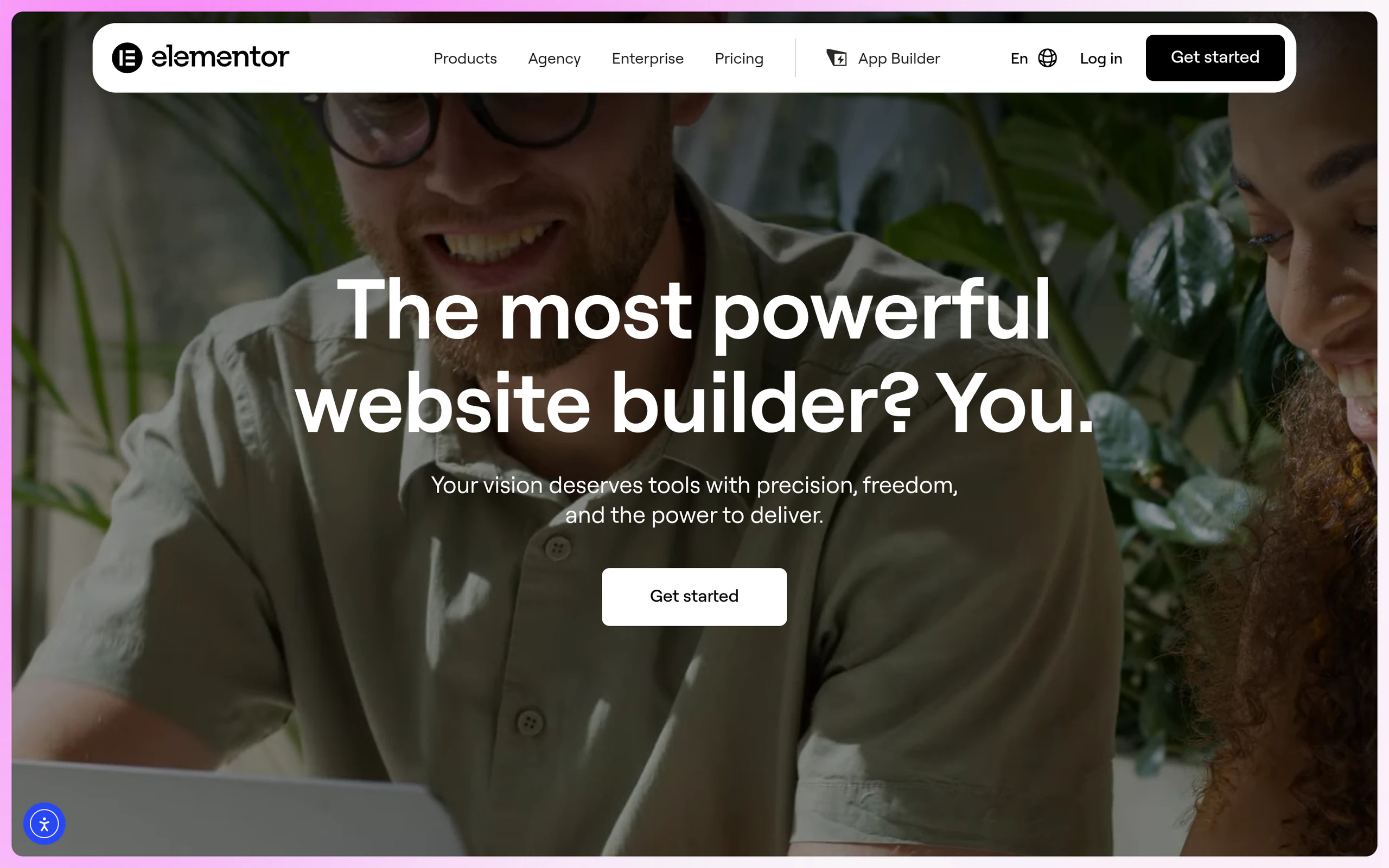 Elementor page builder homepage