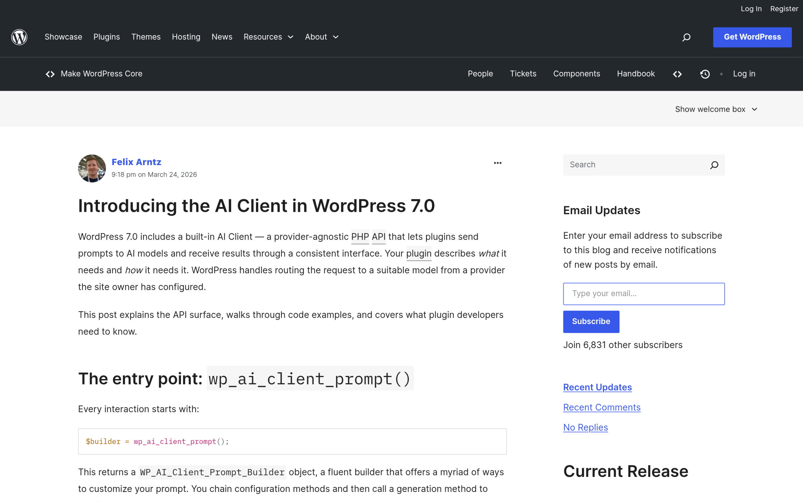 Introducing the AI Client in WordPress 7.0 on Make WordPress Core