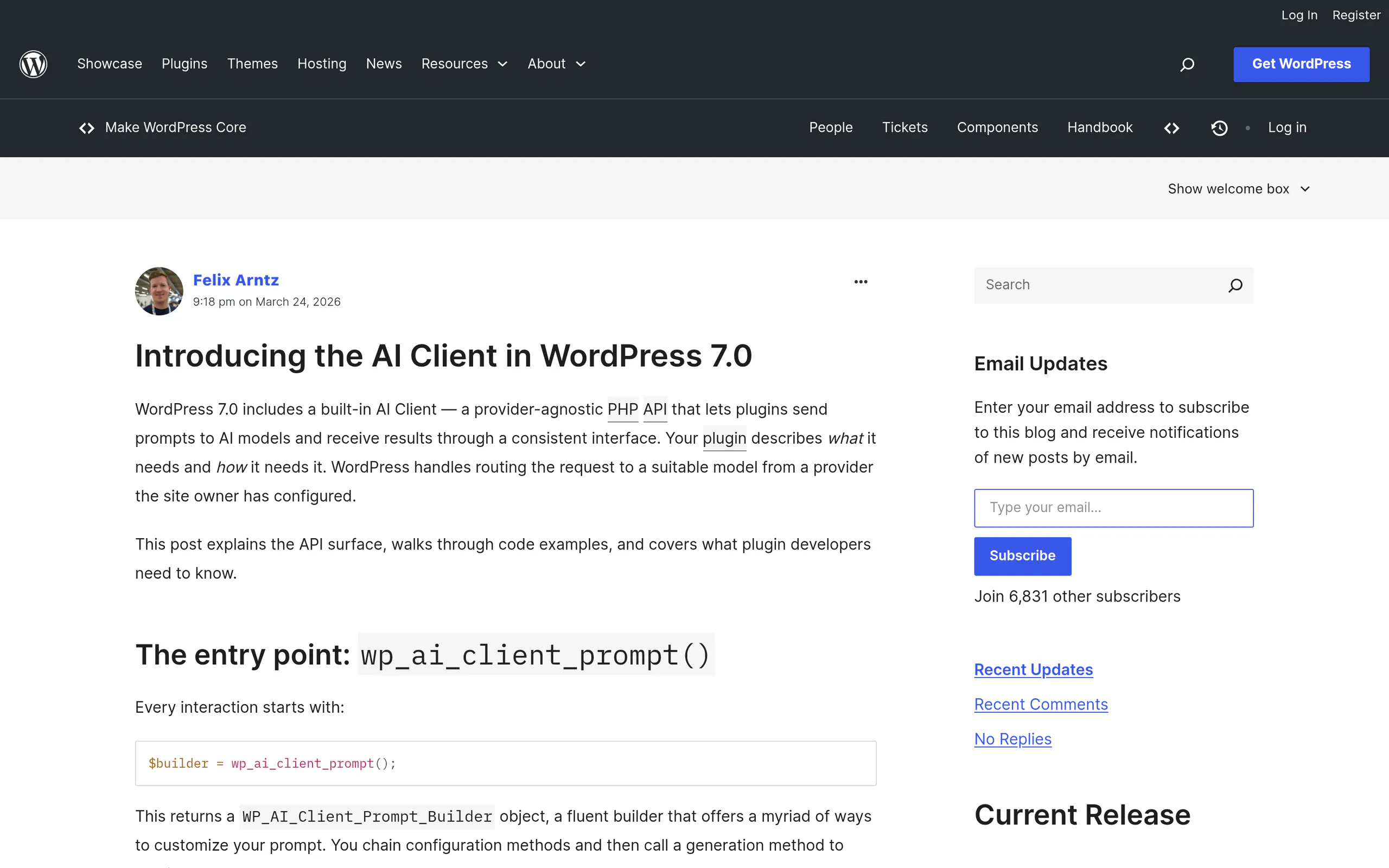 Introducing the AI Client in WordPress 7.0 on Make WordPress Core