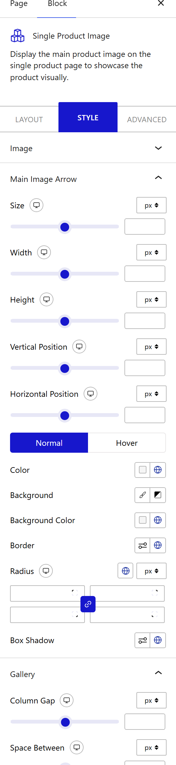 How to Style the Single Product Image Block - Style tab