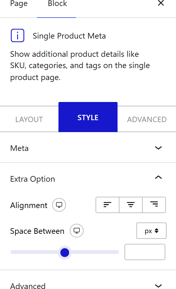 How to Style the Single Product Meta Block - Style tab