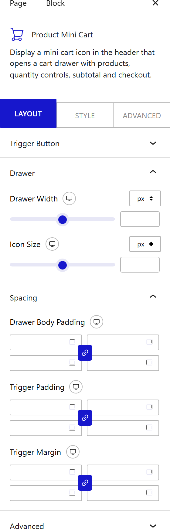 How to Use the Product Mini Cart Block - settings