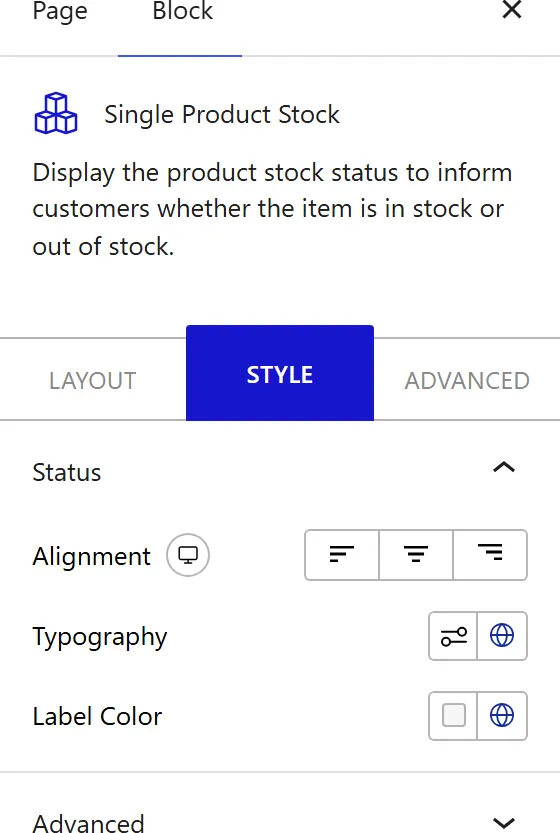 How to Style the Single Product Stock Block - Style tab