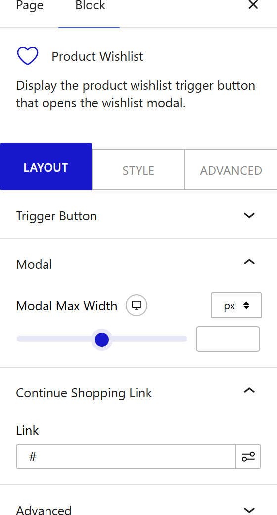How to Use the Product Wishlist Block in WordPress - settings