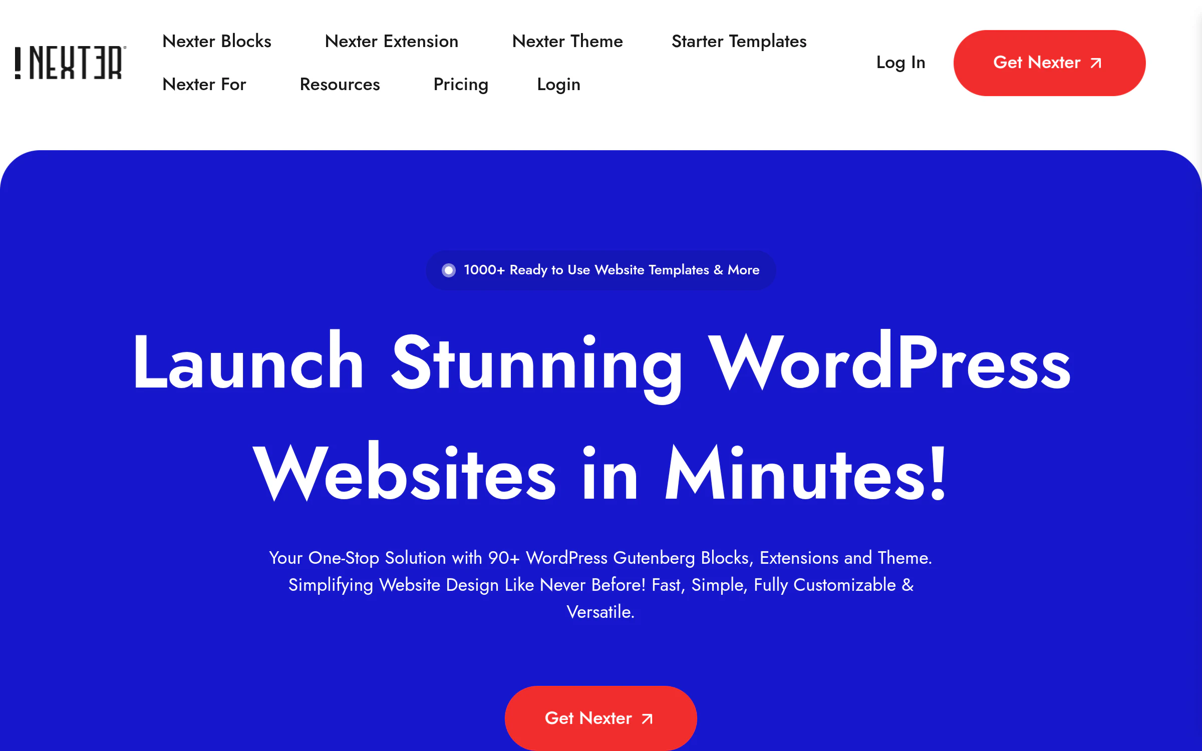 Nexter, the lightest fastest starter theme for page builders, free on WordPress.org