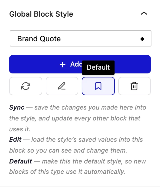 Editing the saved style
