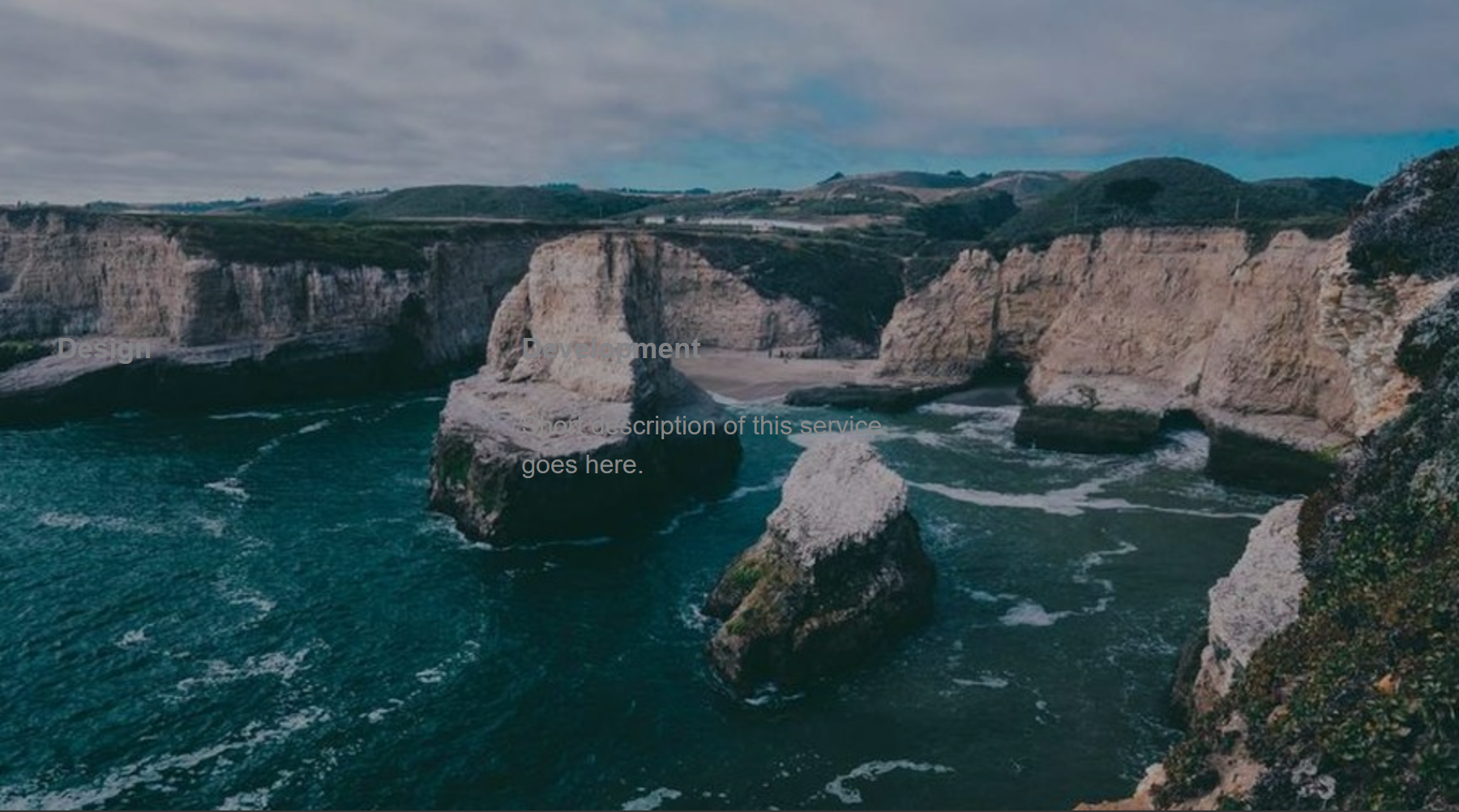 A published hover section with the background swapped for the hovered item