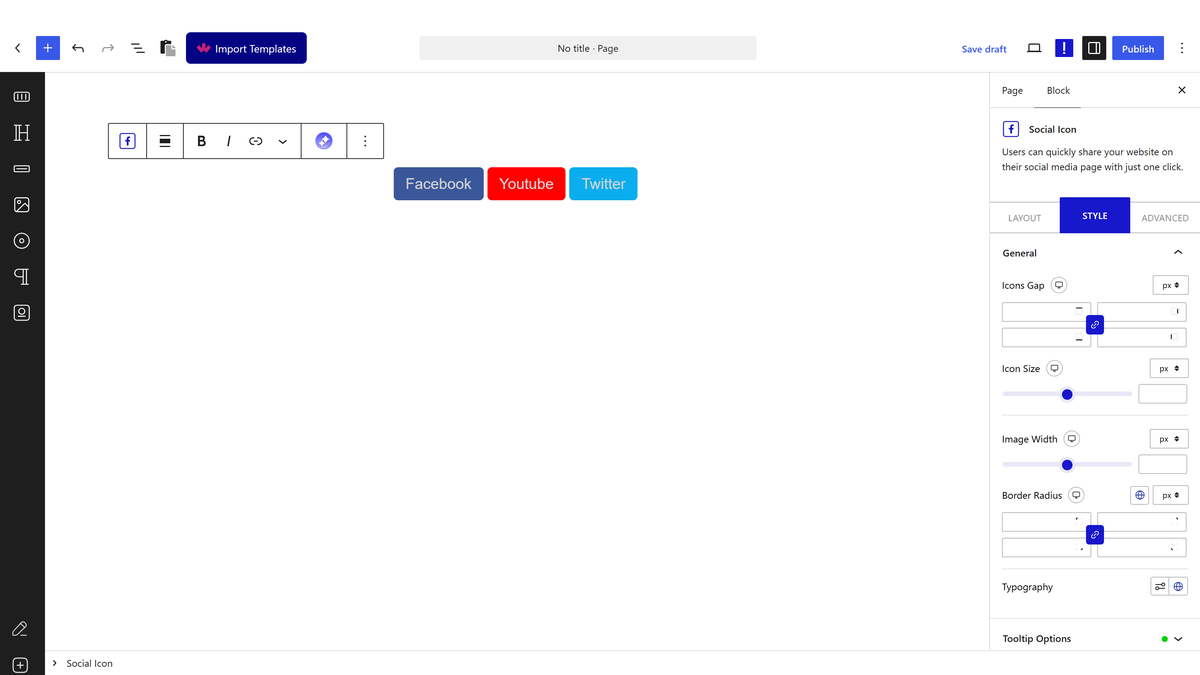 Choosing the style and hover effect