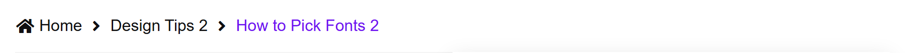 Breadcrumbs above a blog post showing Home, its category and the post title