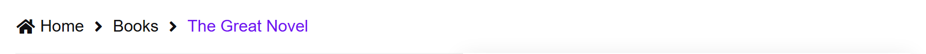 Breadcrumbs above a custom post type item, showing its archive and title