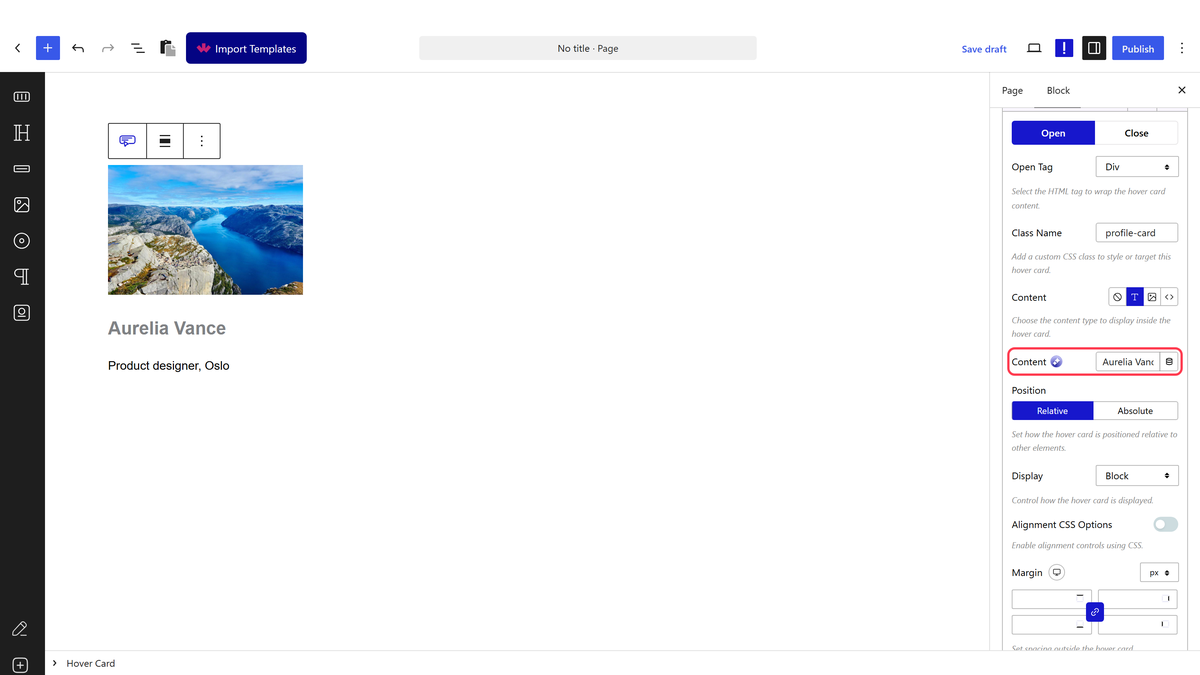 The text field