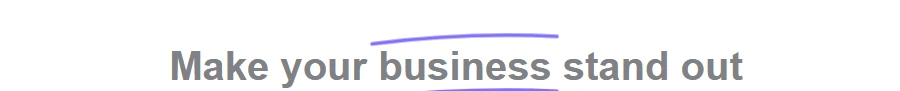 Nexter Blocks Heading Animation front end: the Double Line highlight drawn around the word business