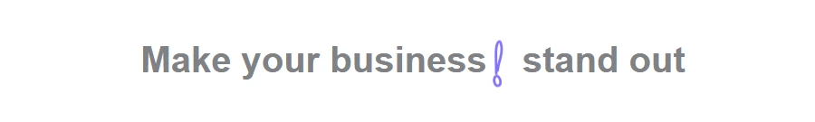 Nexter Blocks Heading Animation front end: the Exclamation Mark highlight drawn around the word business