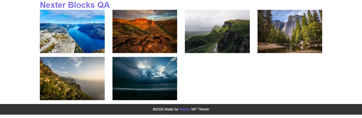 A gallery where each photo links to its own page