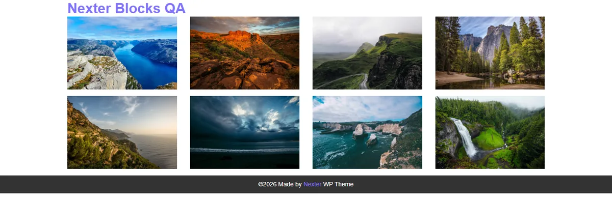 A photo gallery laid out as an even grid