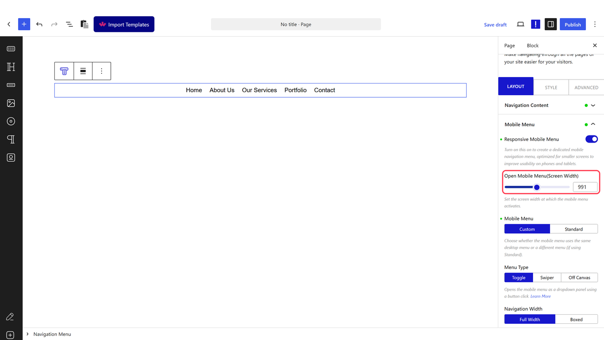 Responsive Mobile Menu on with Open Mobile Menu (Screen Width) and Mobile Menu