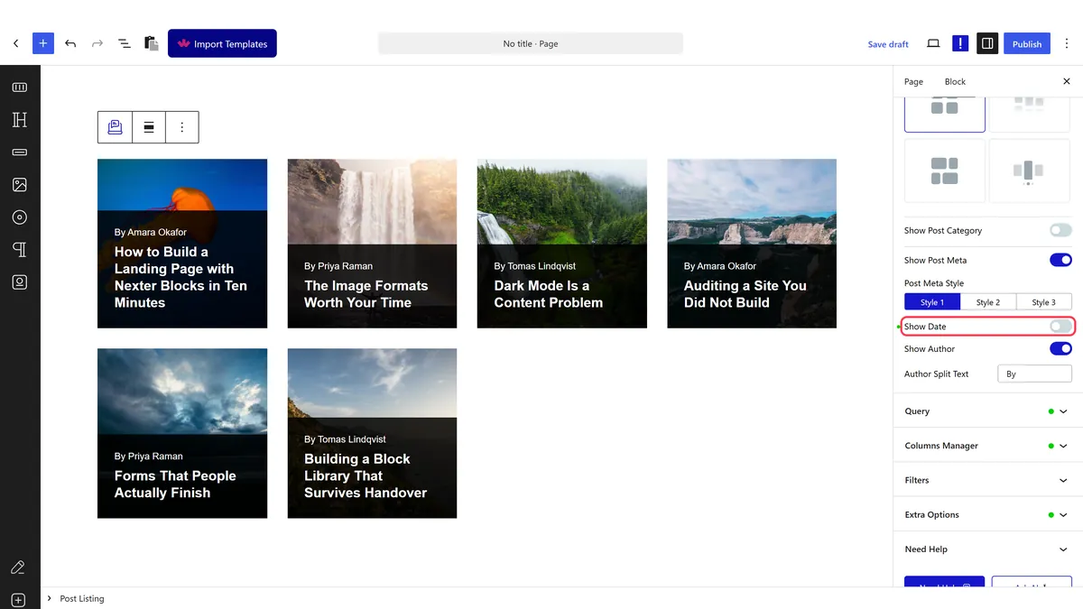 The Post Listing block