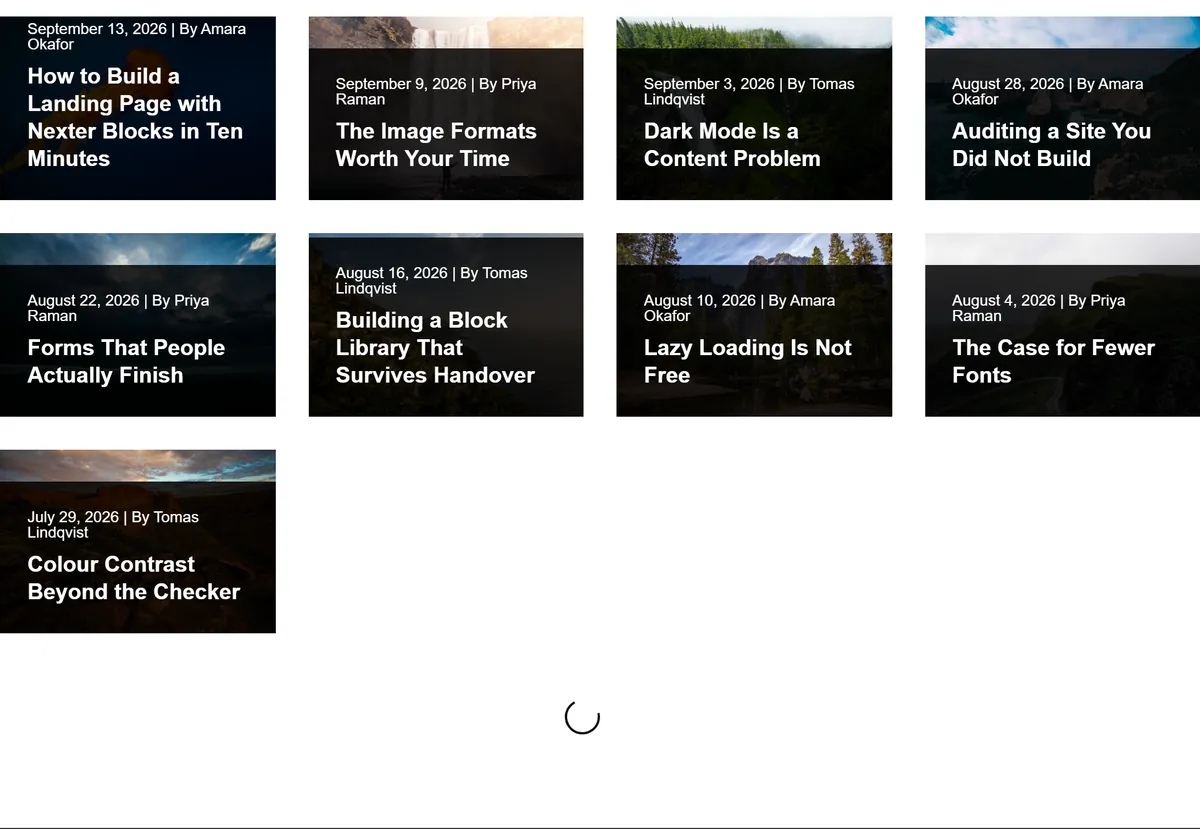 Loading more posts by scrolling