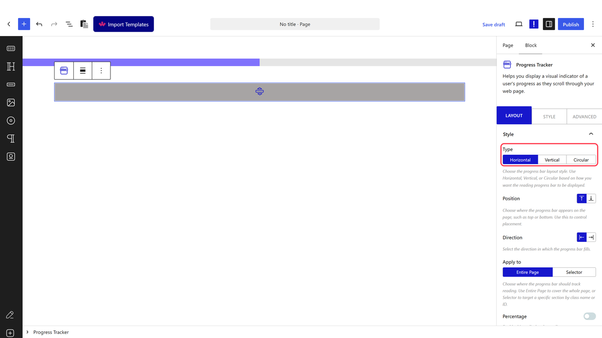 The Type options