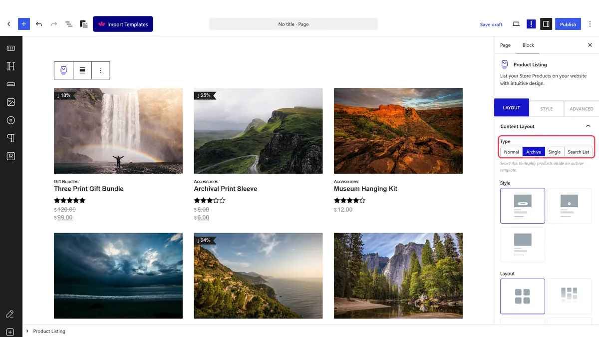 The archive template