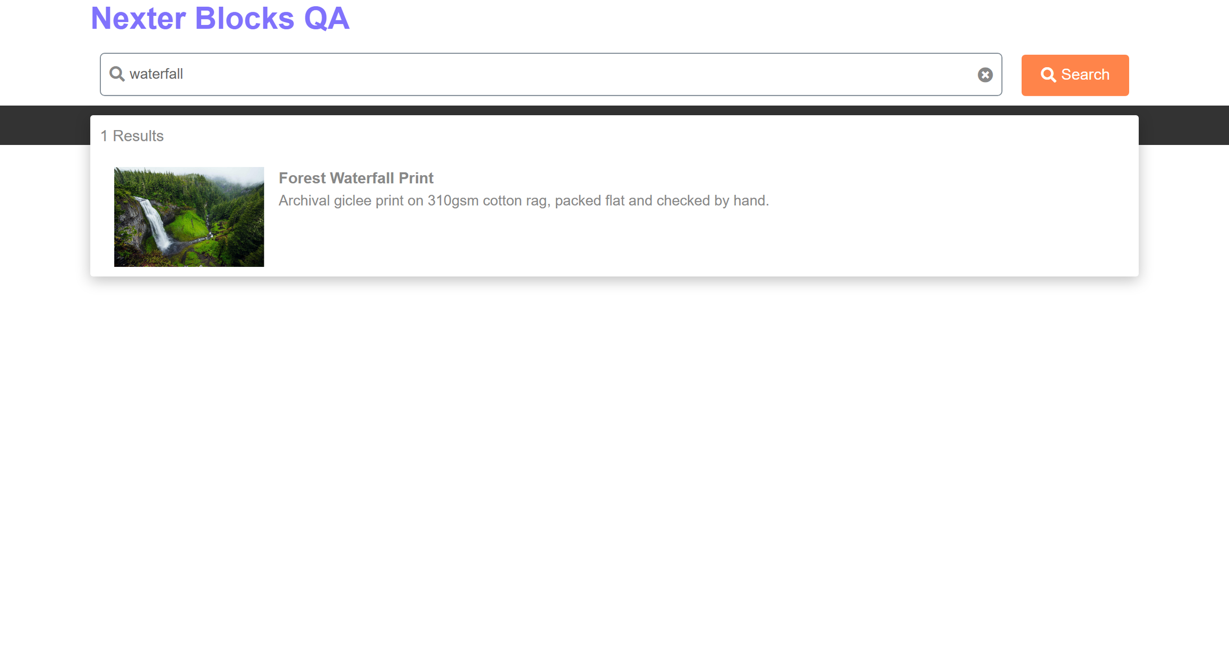 The finished search bar