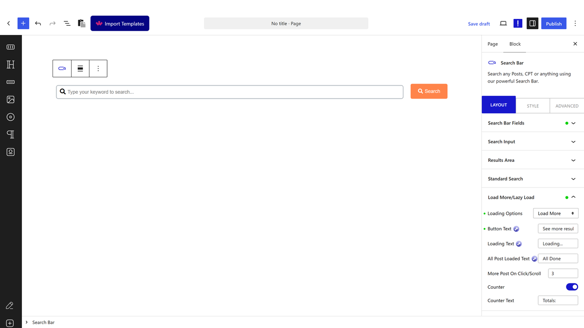 Result loading options