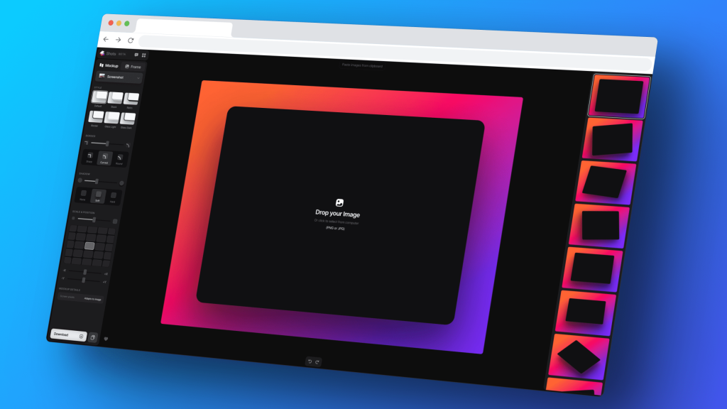 Shots.so, a free browser-based mockup and screenshot tool for developers and designers