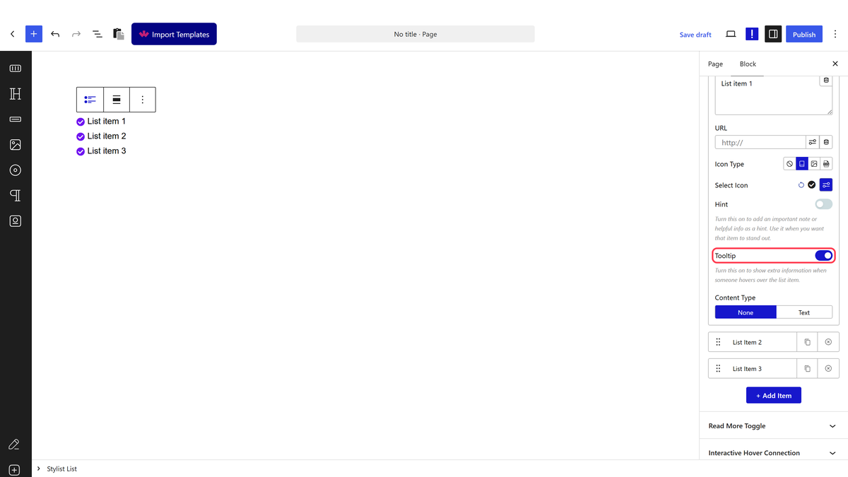The Tooltip toggle