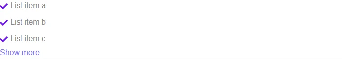 An icon list collapsed to its first three items with a Show More link